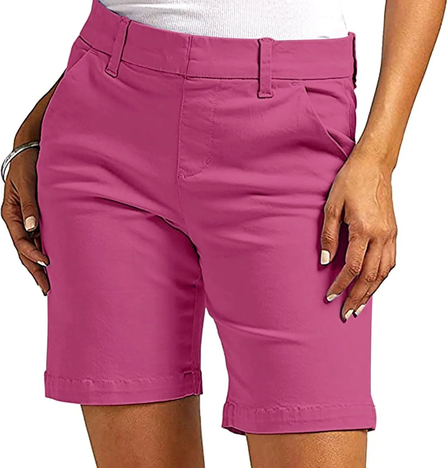 Bermuda Shorts for Women Trendy Loose Casual Summer High Waisted Chino Shorts Straight Leg Hiking Vacation Outfits