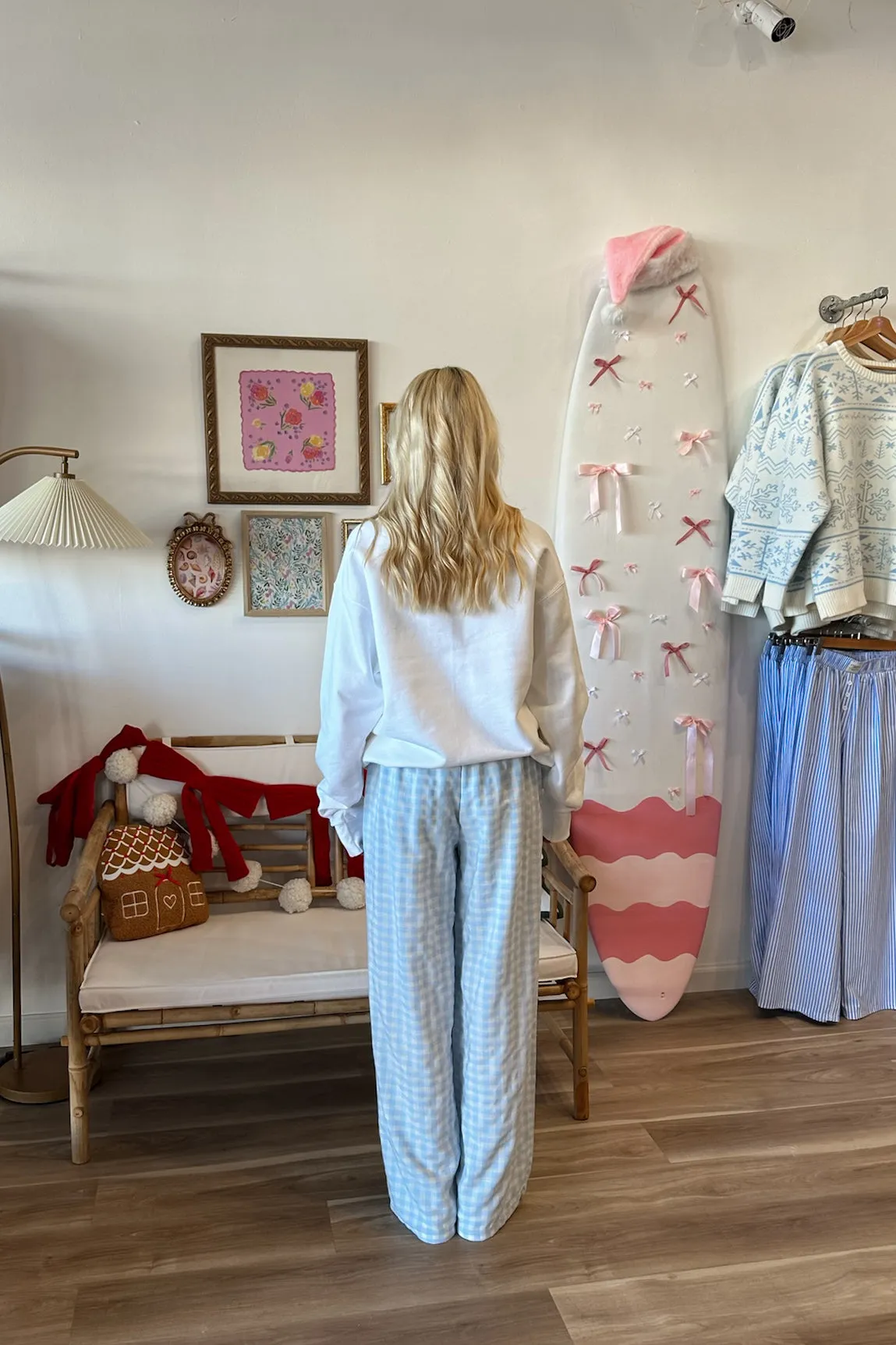 Blue Gingham Pajama Pants