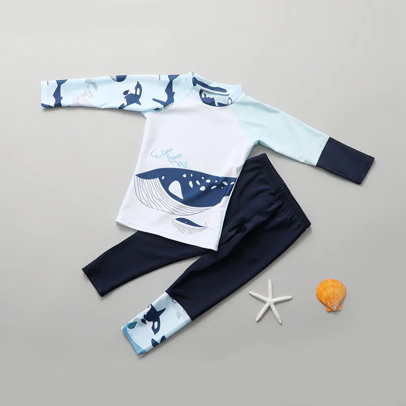 Children's Long-Sleeved Split Swimsuit