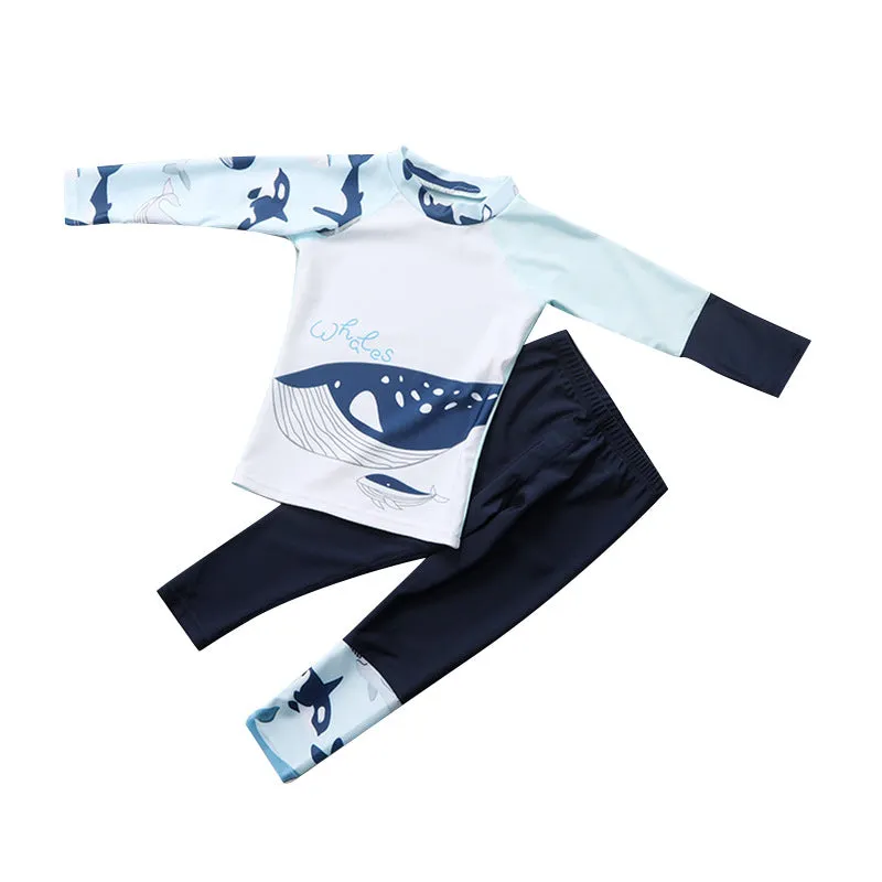 Children's Long-Sleeved Split Swimsuit
