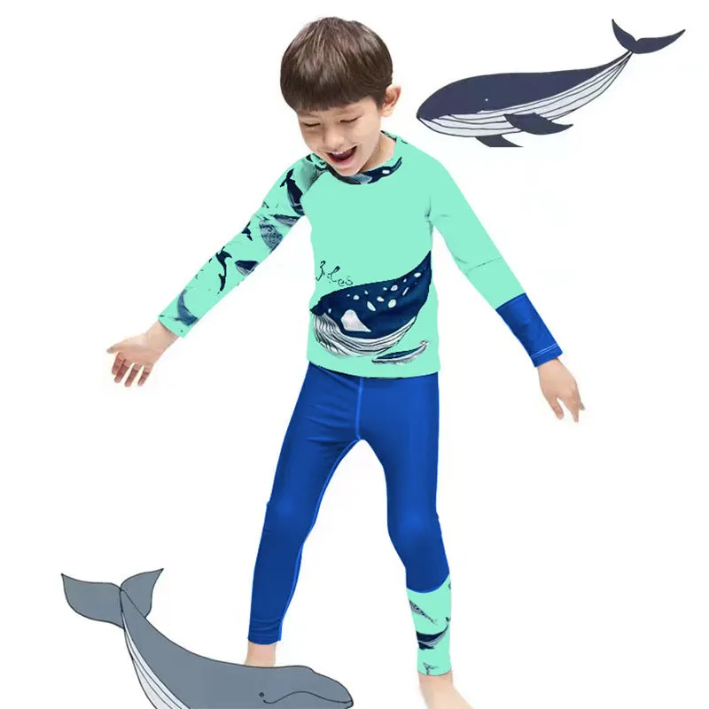Children's Long-Sleeved Split Swimsuit