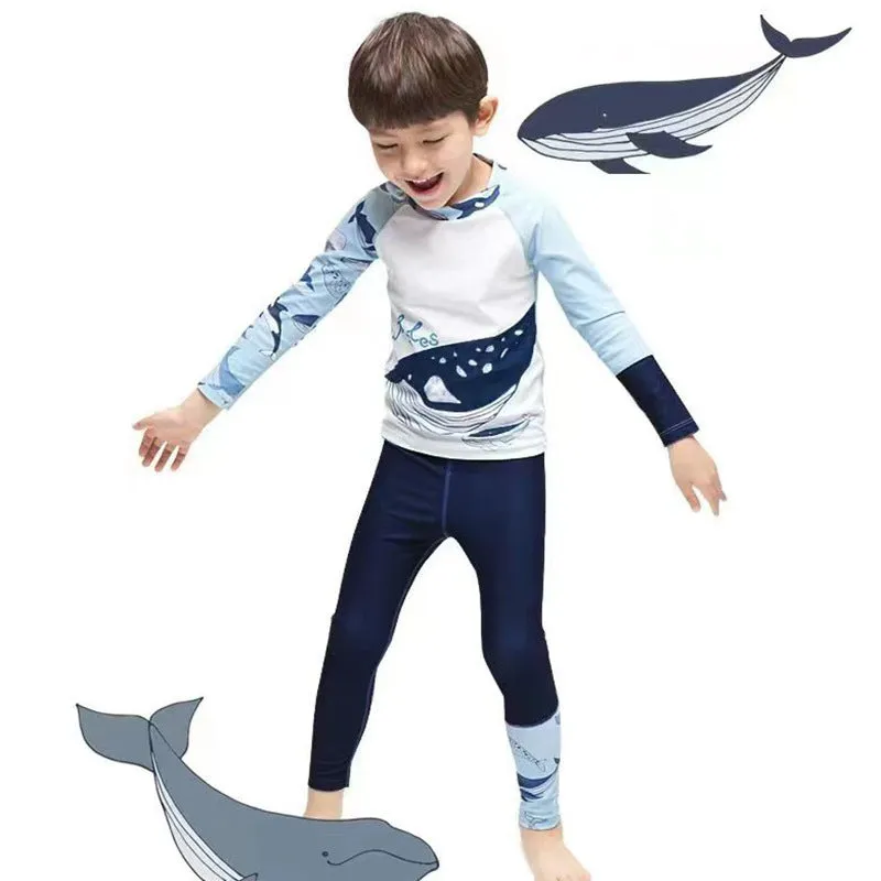 Children's Long-Sleeved Split Swimsuit
