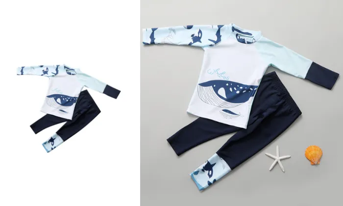 Children's Long-Sleeved Split Swimsuit