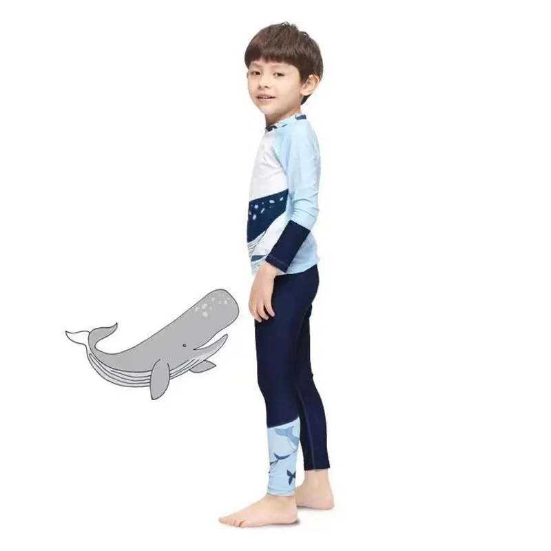 Children's Long-Sleeved Split Swimsuit