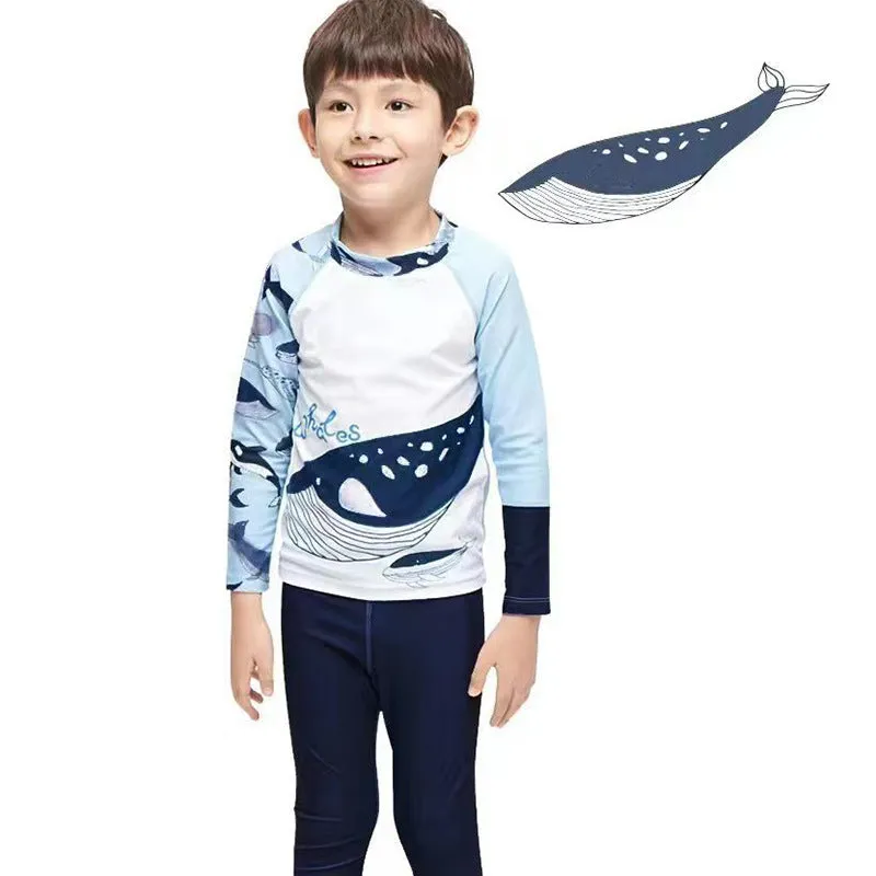 Children's Long-Sleeved Split Swimsuit