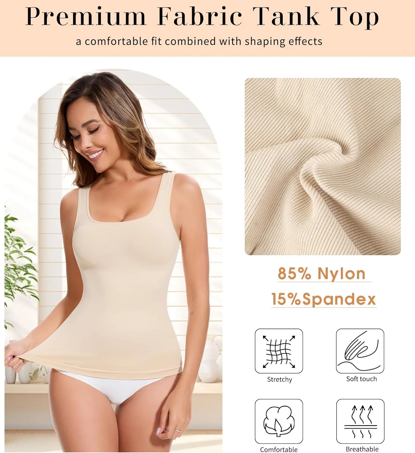 Compression Tank Tops for Women - Shapewear Tummy Control - Shapewear Camisole Top - Body Shaper