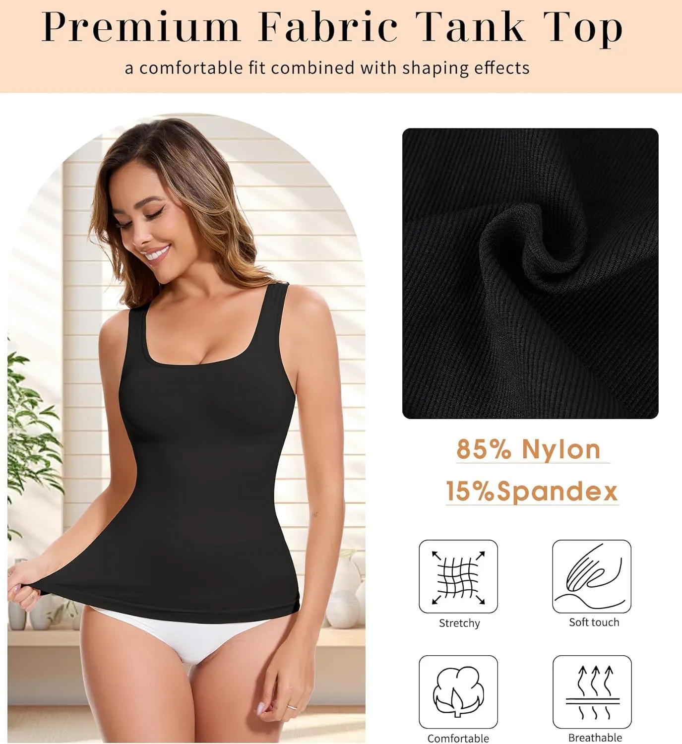 Compression Tank Tops for Women - Shapewear Tummy Control - Shapewear Camisole Top - Body Shaper