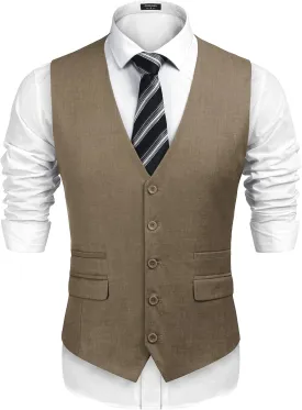 COOFANDY Mens Suit Vest Formal Dress Vest Slim Fit Buesiness Wedding Waistcoat