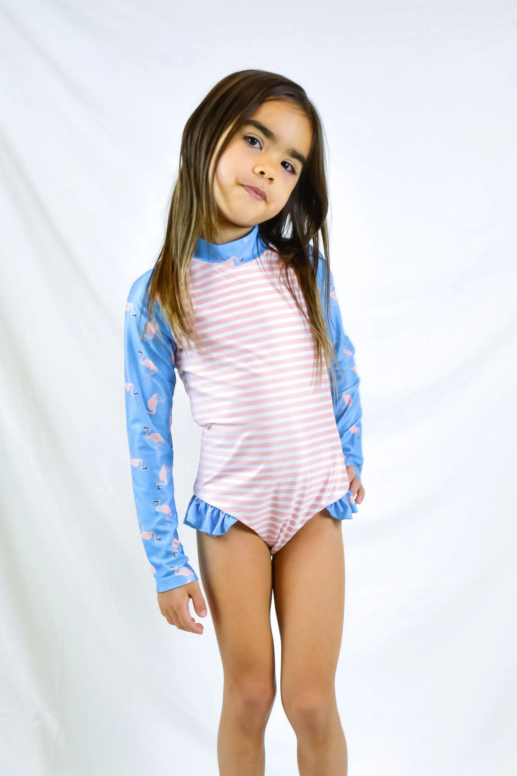 Coral Girls' Long Sleeve Swimsuit (Sale)