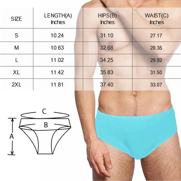 Custom Face Seamless Men's Swim Shorts Personalized Triangle Swim Briefs for Swimming Water Sports