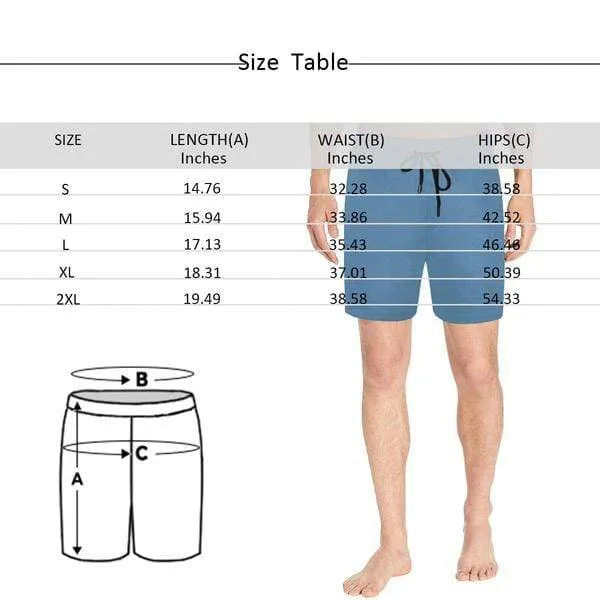 Custom Funny Swim Shorts with Face Design Spin Color Men's Quick Dry Swim Shorts with Girlfriend's Picture for Him