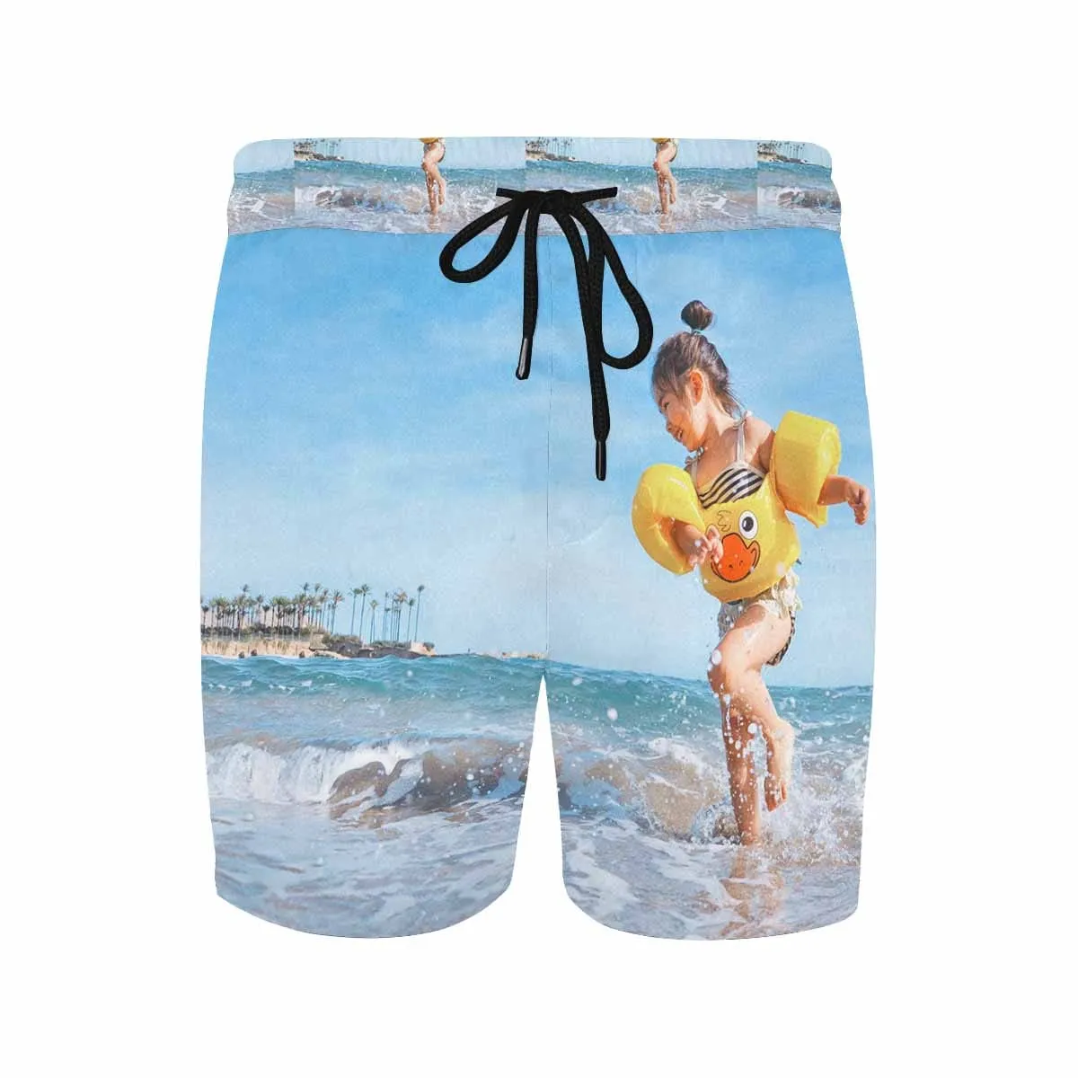 Custom Mens Trunks with Personalized Photo Happy Time Men's Quick Dry Swim Shorts with Baby's Picture
