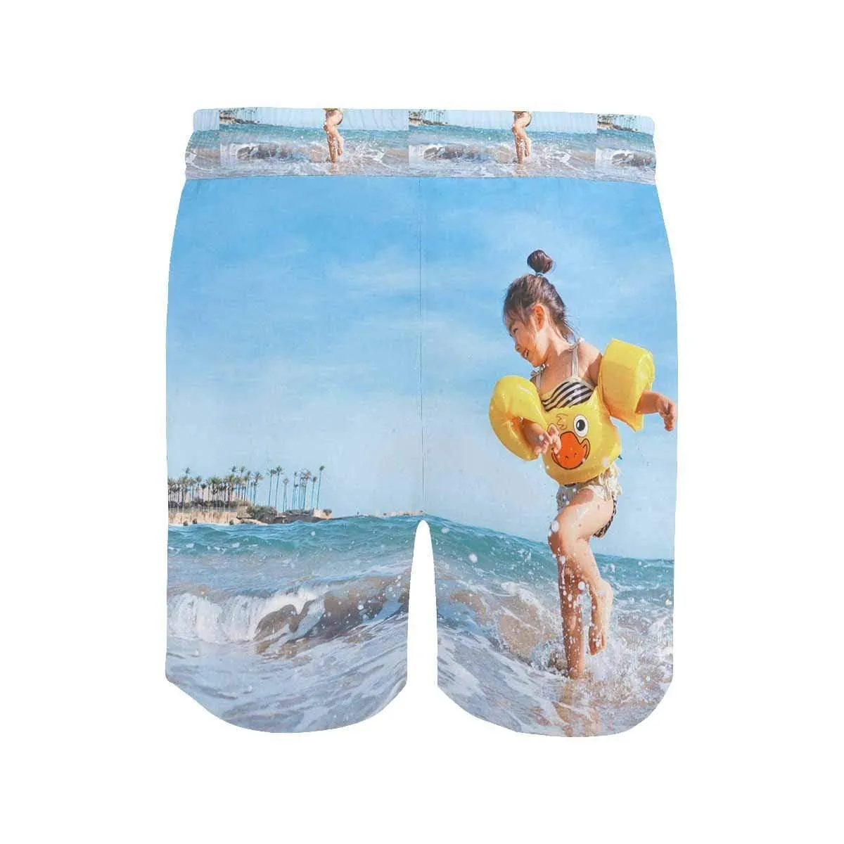 Custom Mens Trunks with Personalized Photo Happy Time Men's Quick Dry Swim Shorts with Baby's Picture
