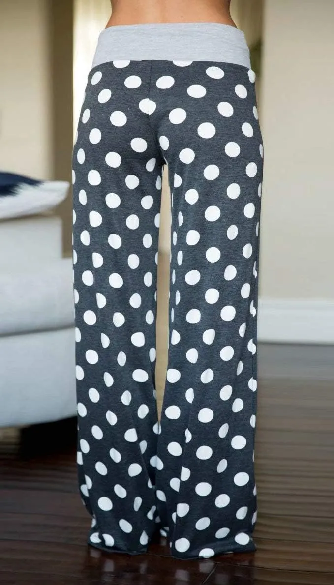 Elsofer Women's Pajama Lounge Pants Floral Print Comfy Casual Stretch Palazzo Drawstring Pj Bottoms Pants Wide Leg