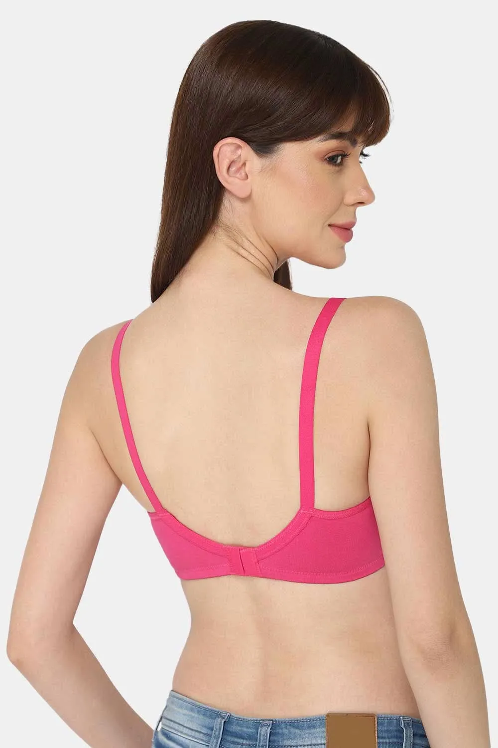 Full Coverage Non-Padded Non-Wired Intimacy T-Shirt Saree Bra - ES02 - Pink Shade