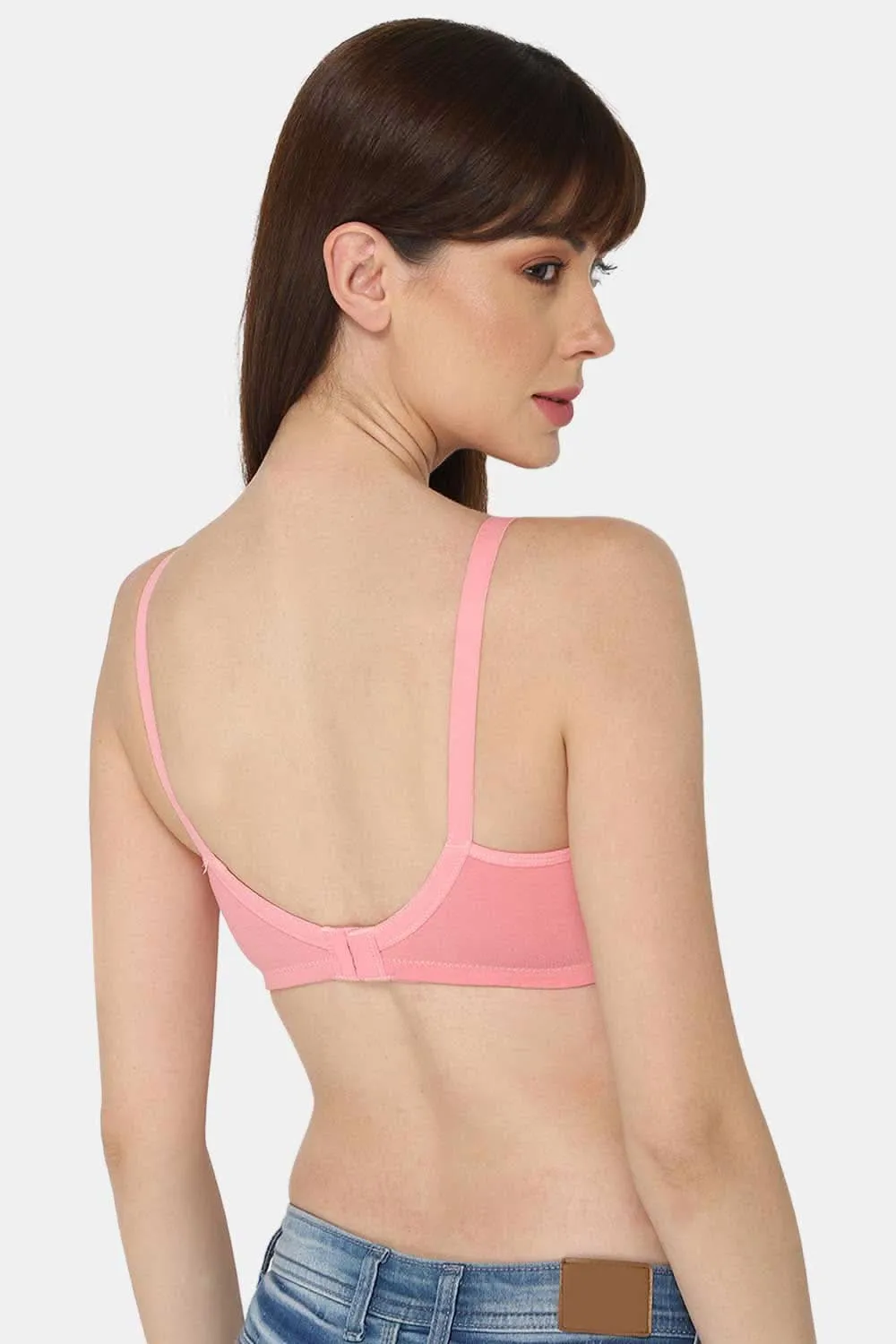 Full Coverage Non-Padded Non-Wired Intimacy T-Shirt Saree Bra - ES02 - Pink Shade
