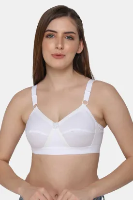 Full Figure  Women's White Non - Wired 100% Cotton Everyday Intimacy Bra