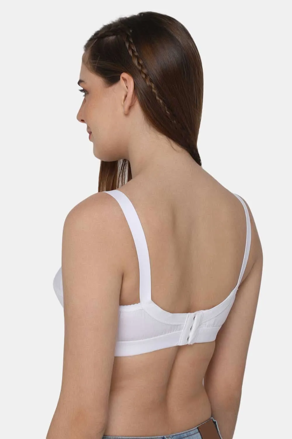 Full Figure  Women's White Non - Wired 100% Cotton Everyday Intimacy Bra