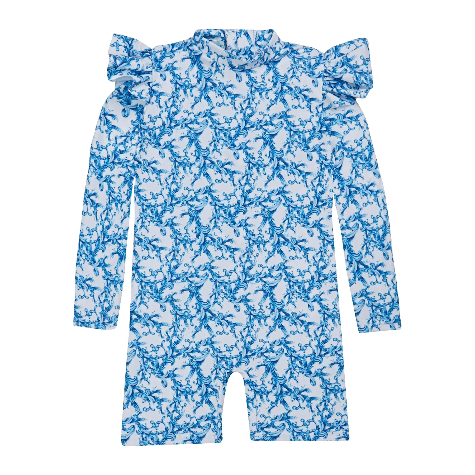 GIRL'S ONE PIECE BODYSUIT LONG SLEEVE LILIES