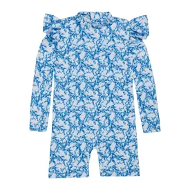 GIRL'S ONE PIECE BODYSUIT LONG SLEEVE LILIES