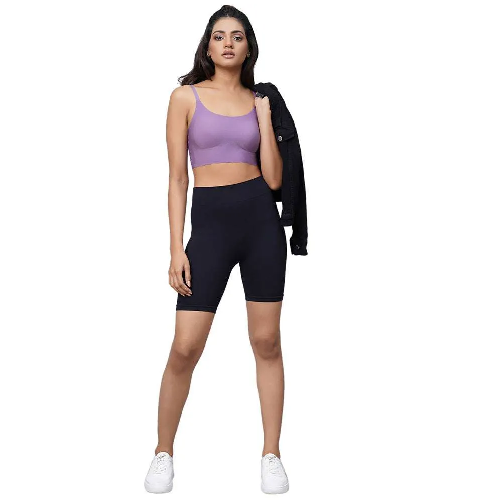 Gococi Padded Non-Wired Full Coverage Seamless T-Shirt Bra - Purple