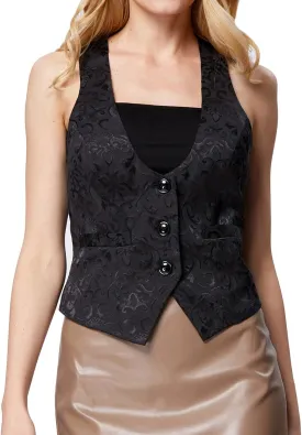 GRACE KARIN Womens Vest Top 2025 Trendy Academia Steampunk Waistcoat Racerback Vest BlazerRuns Small, Suggest Size Up