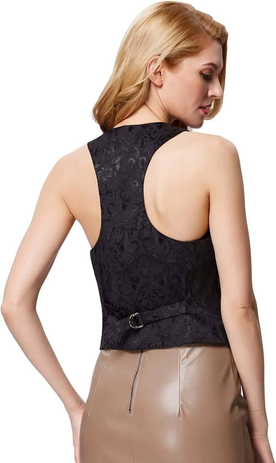 GRACE KARIN Womens Vest Top 2025 Trendy Academia Steampunk Waistcoat Racerback Vest BlazerRuns Small, Suggest Size Up