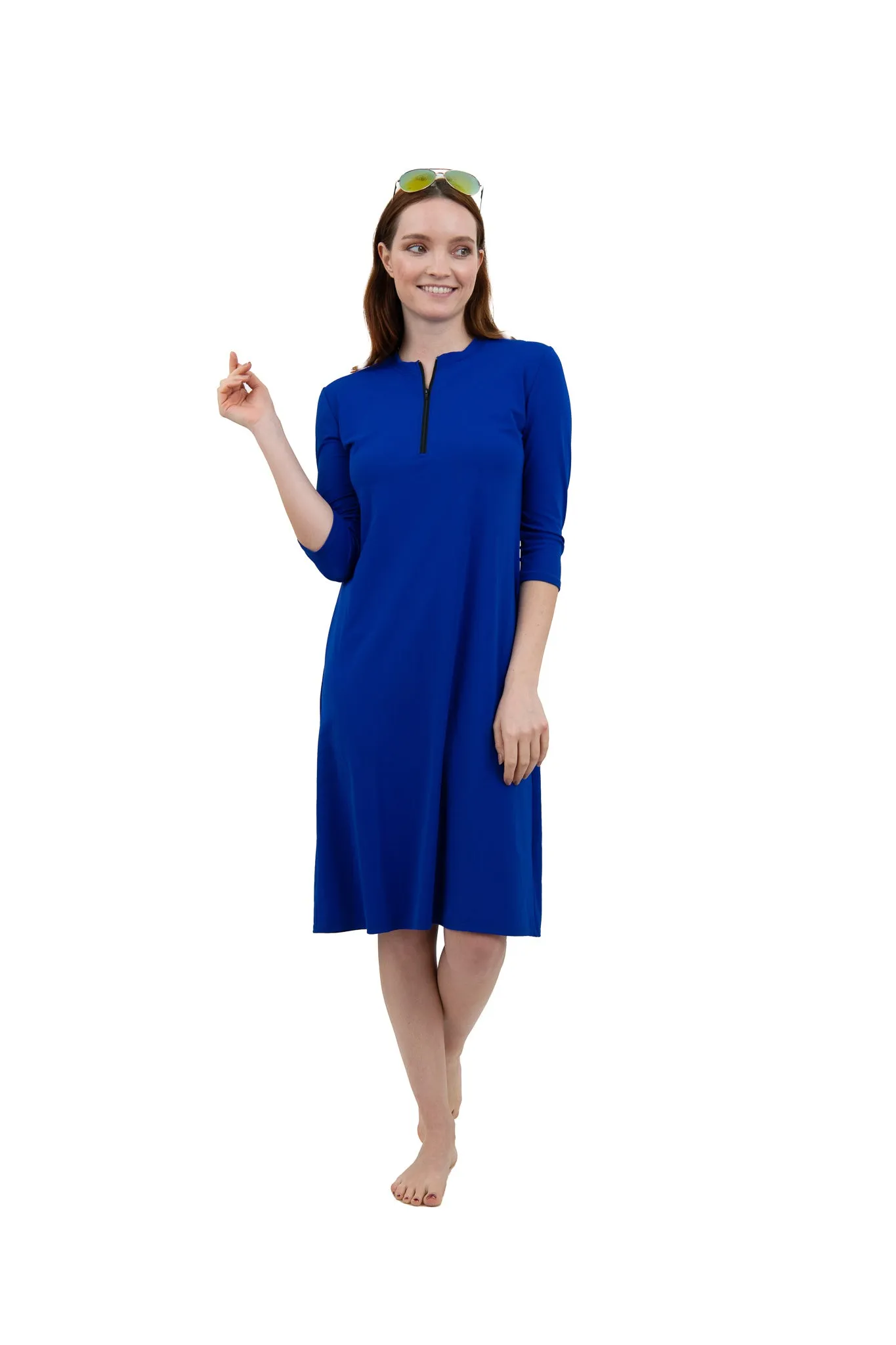 Half-Zip Swim Dress