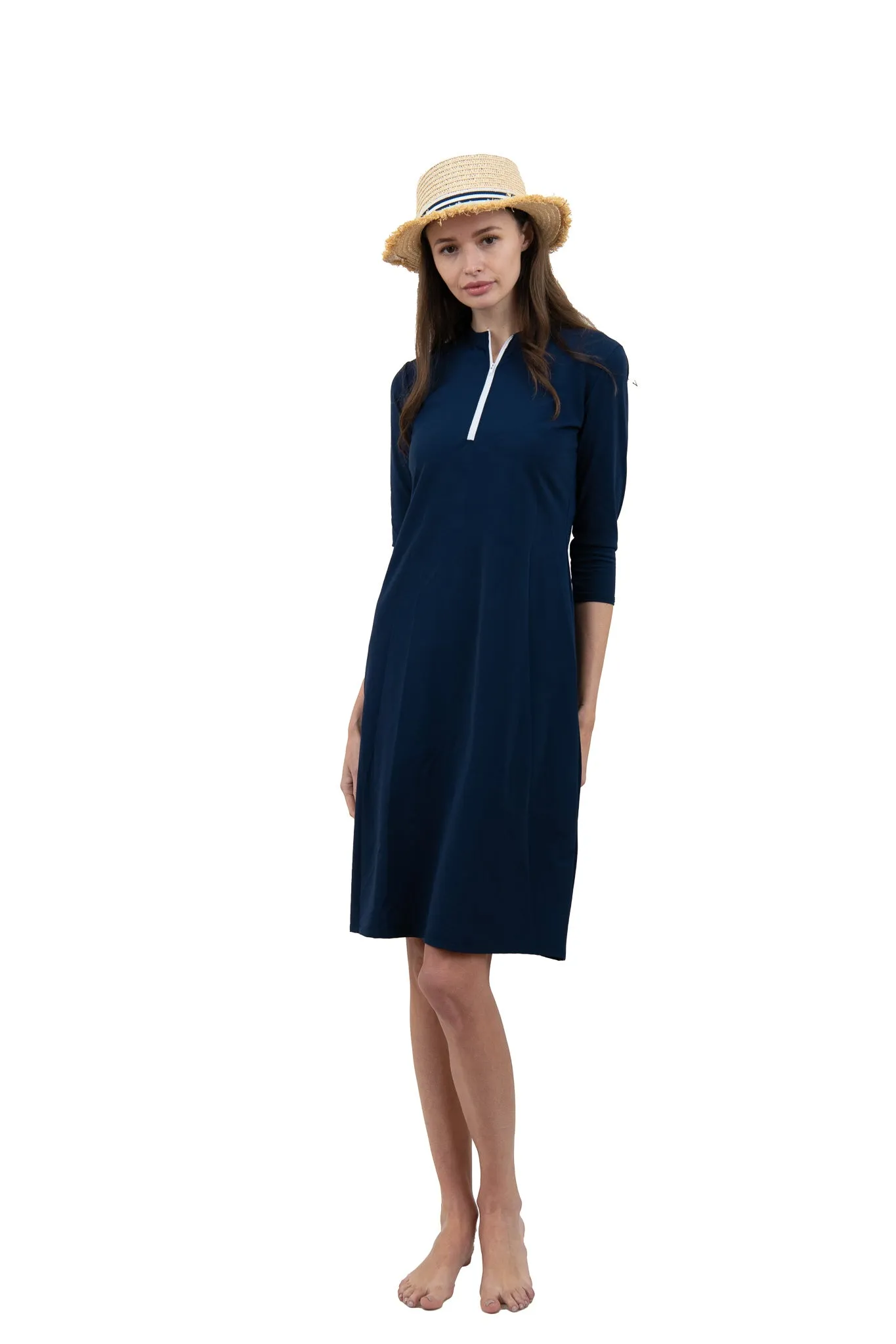 Half-Zip Swim Dress