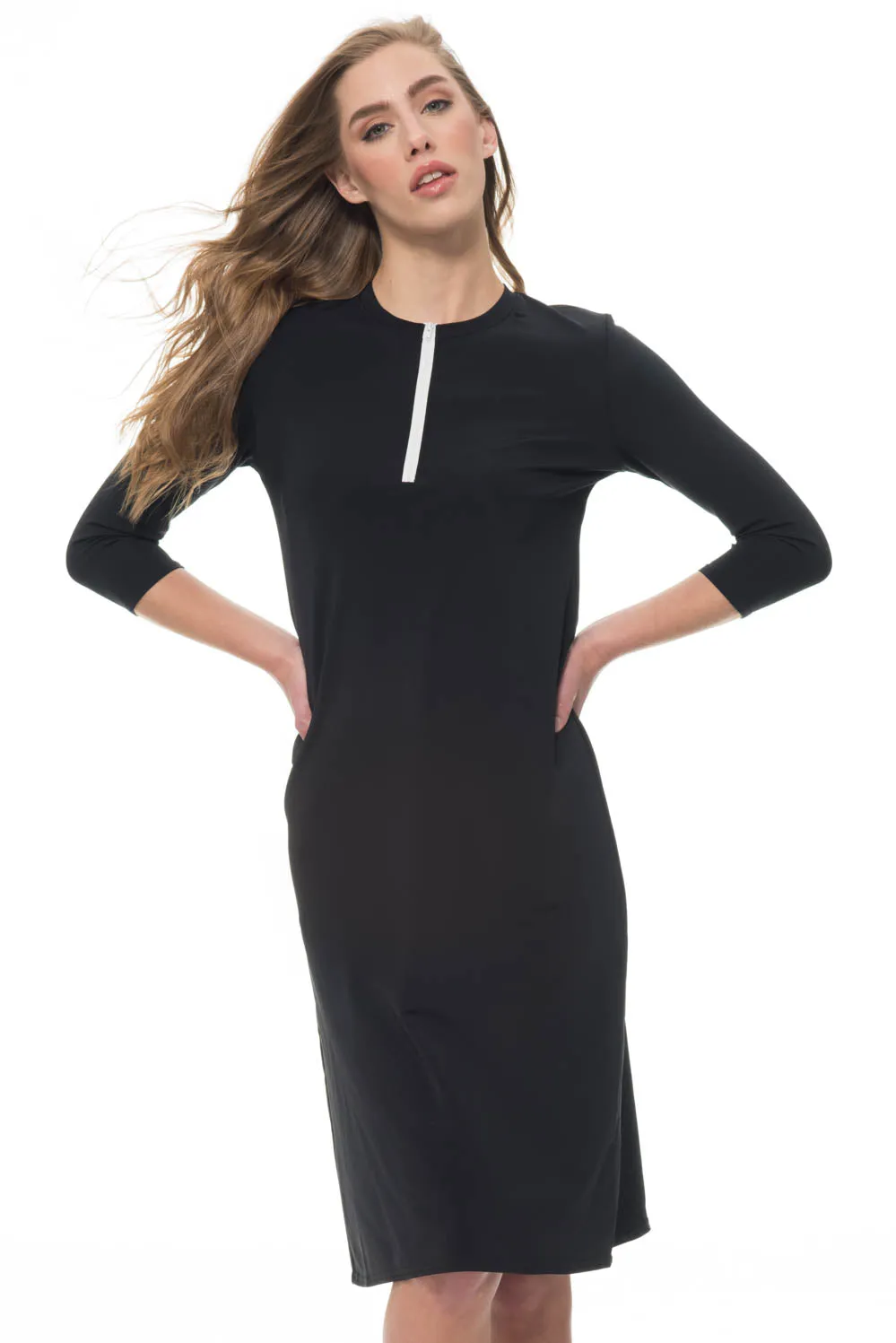Half-Zip Swim Dress