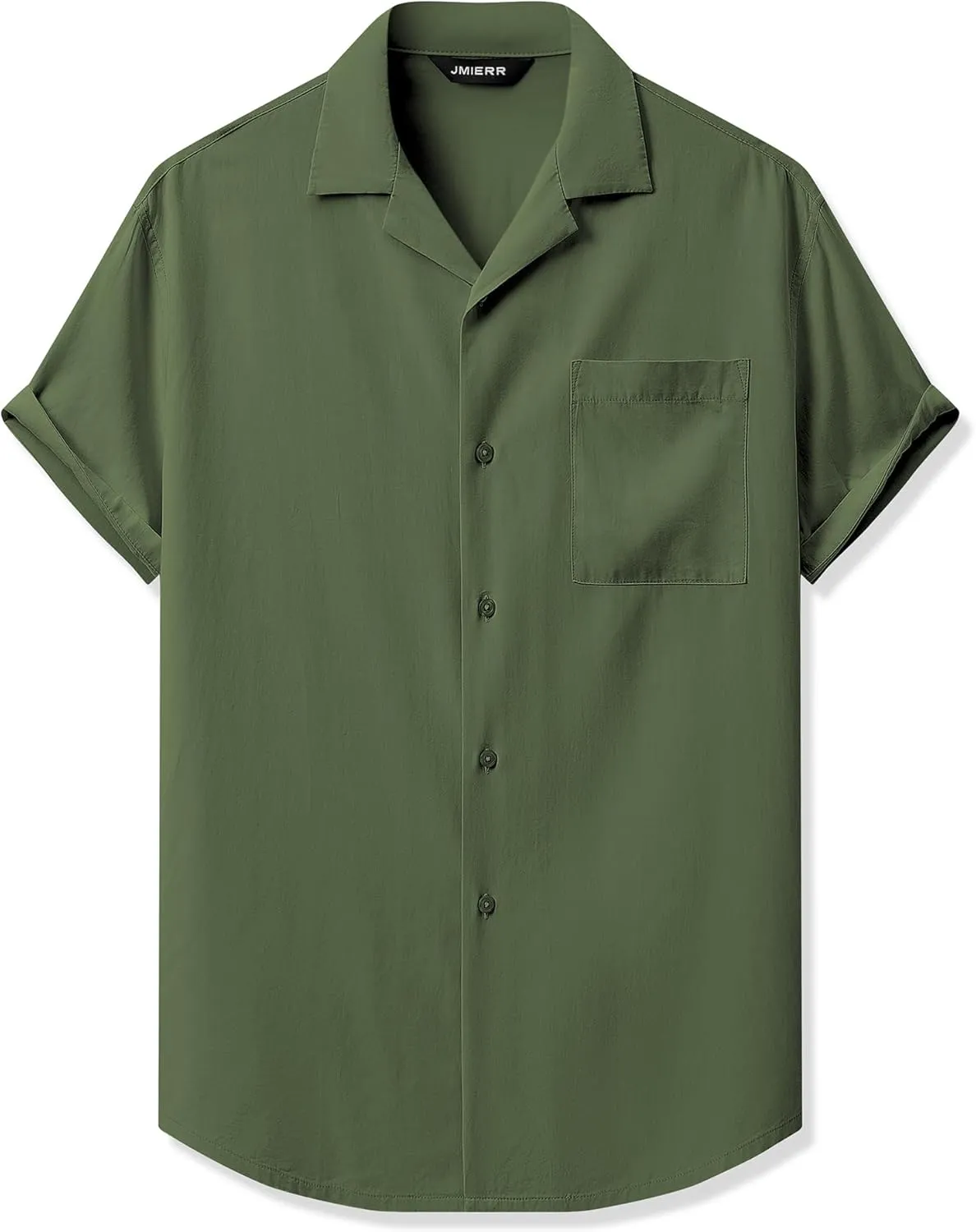 JMIERR Mens Linen Shirts Casual Short Sleeve Button Down Shirts Wrinkle Free Vacation Beach Summer Tops