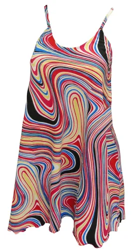 LA LEELA Women Summer Casual T  Dresses Beach Cover up Tank Swing Sundress Pink_F744 M
