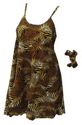 LA LEELA Women's Summer Casual Loose Swing T- Beach Sundress Kaftan Cover Up Brown_Q137 M
