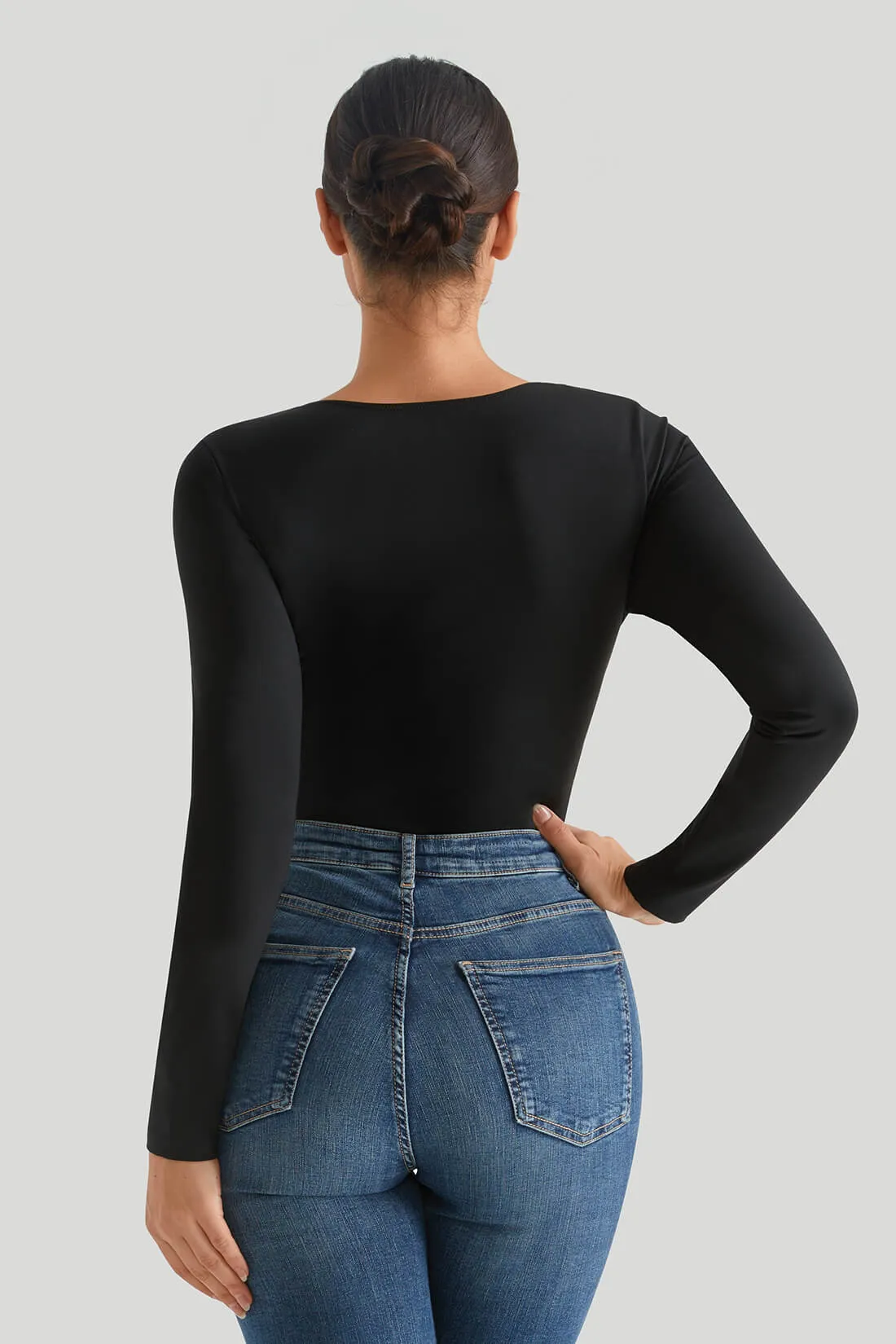 Lace Push Up Bodysuit With Built-in Shapewear