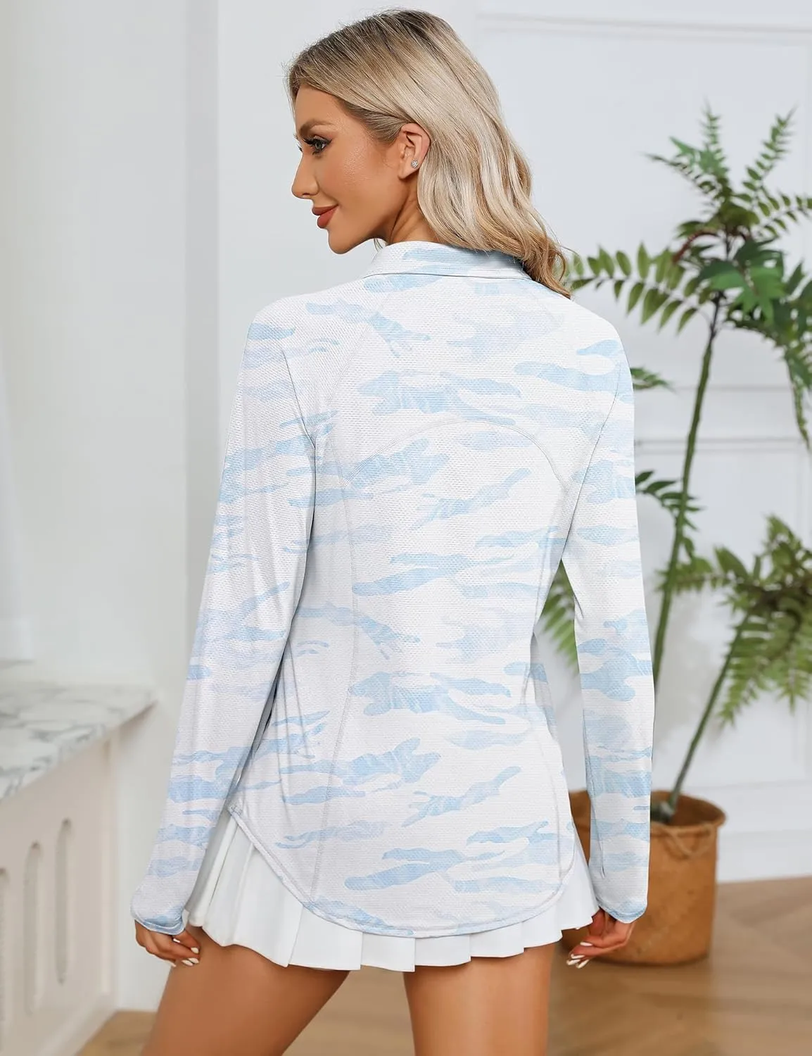 LOMON Women Long Sleeve Shirts Sun Protection 1/4 Zip Summer Quick Dry Hiking Shirts Quarter Zip Pullover for Women