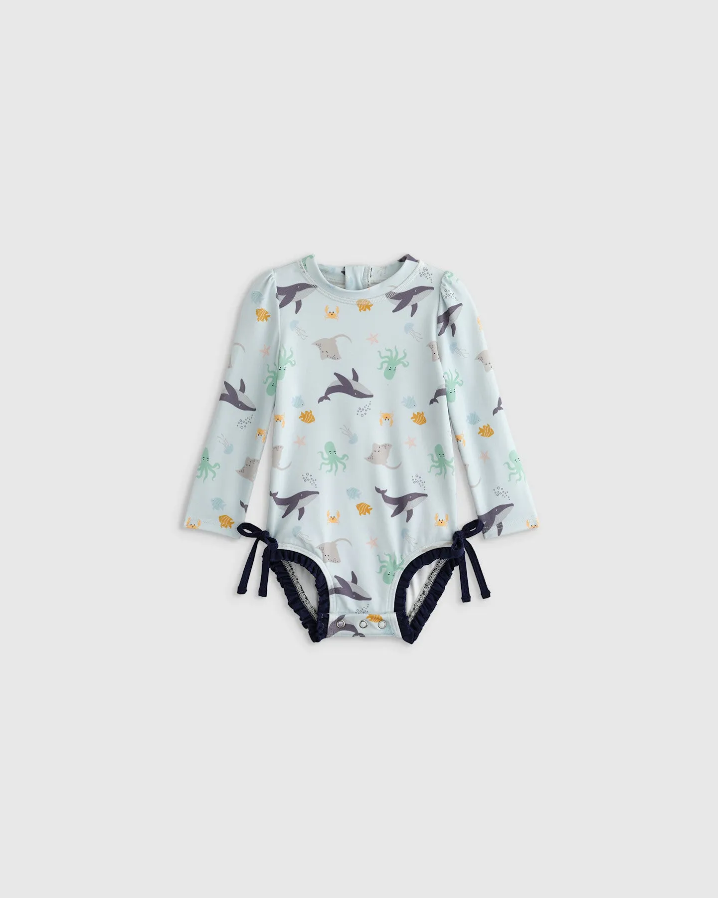 Long Sleeve Tie One-Piece Swimsuit