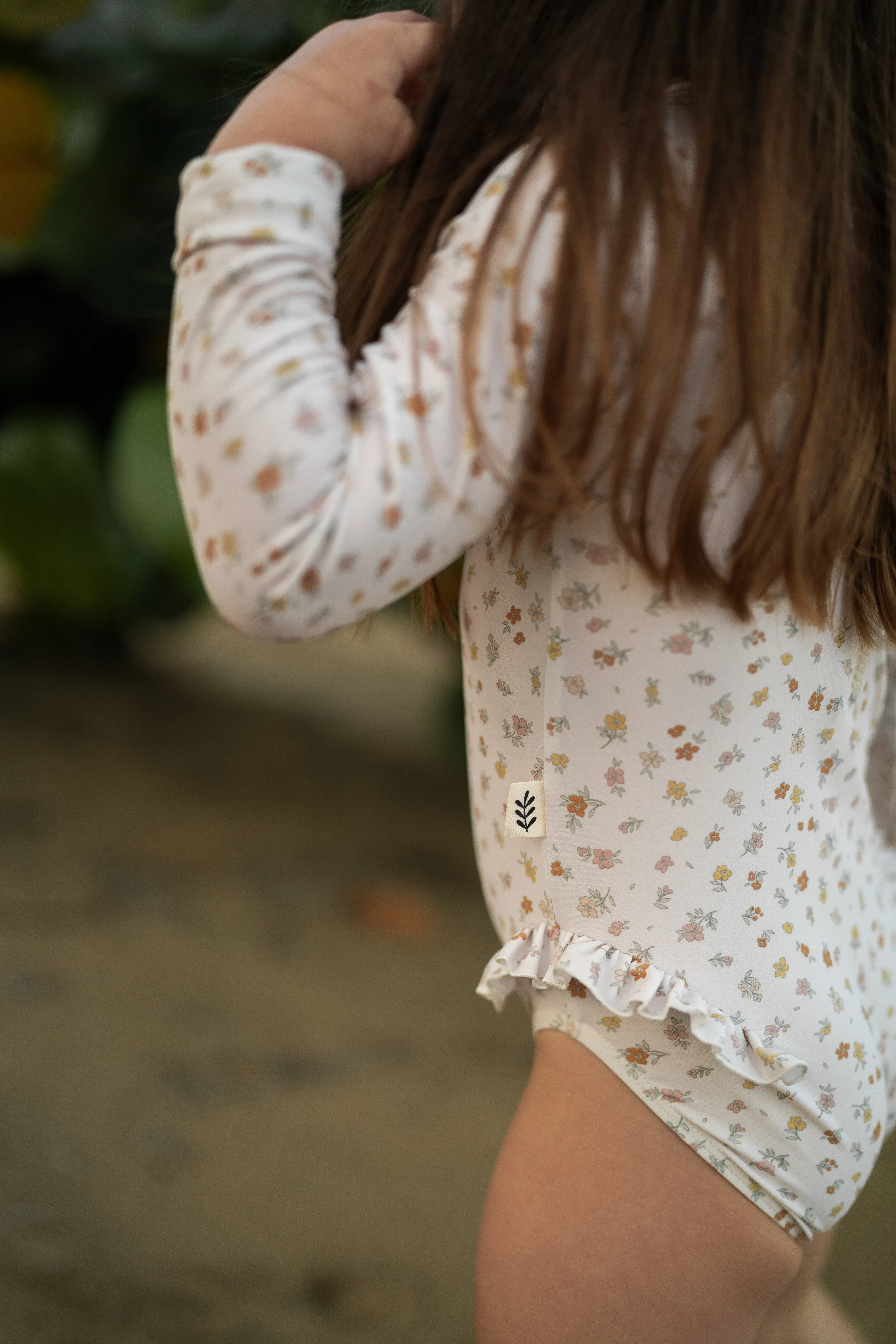 Long-Sleeved Swimsuit with Ruffles - Celeste x Jess Megan