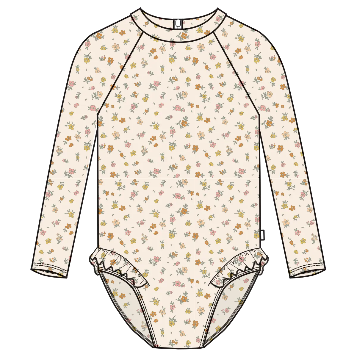 Long-Sleeved Swimsuit with Ruffles - Celeste x Jess Megan