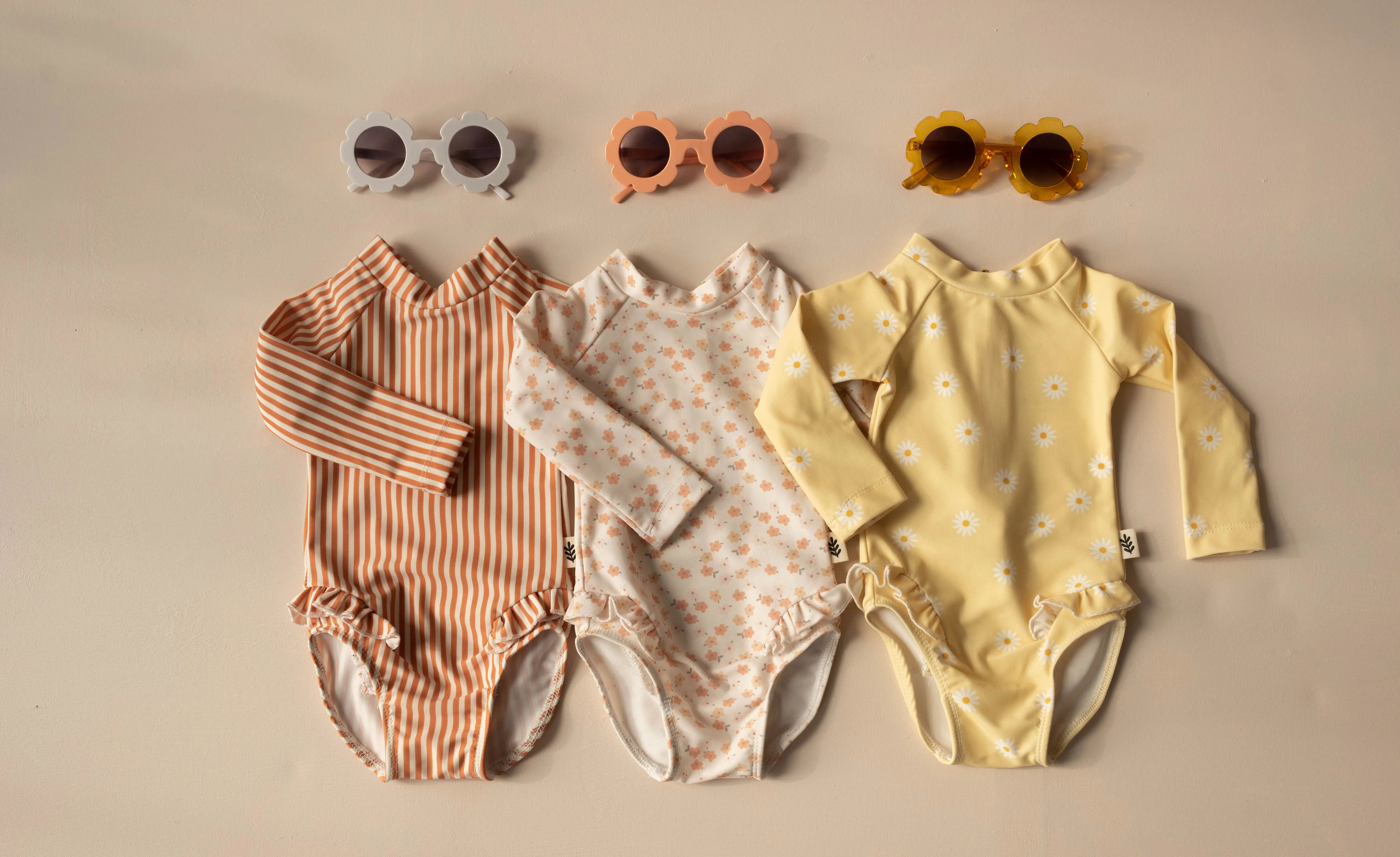 Long-Sleeved Swimsuit with Ruffles - Noemie