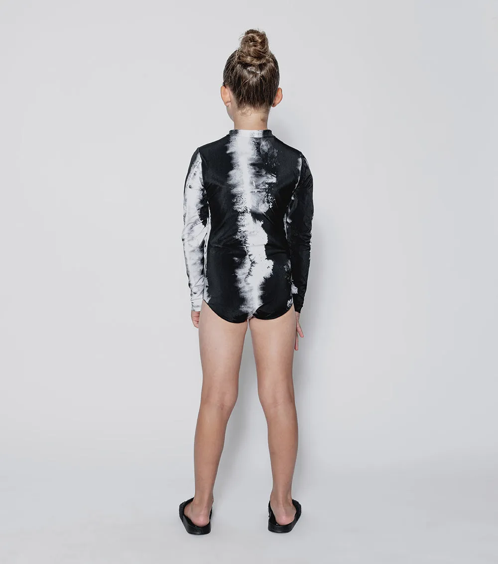 long sleeved tie dye swimsuit