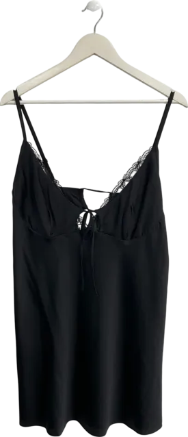 Lounge Underwear Black Satin Slip Dress UK XXL