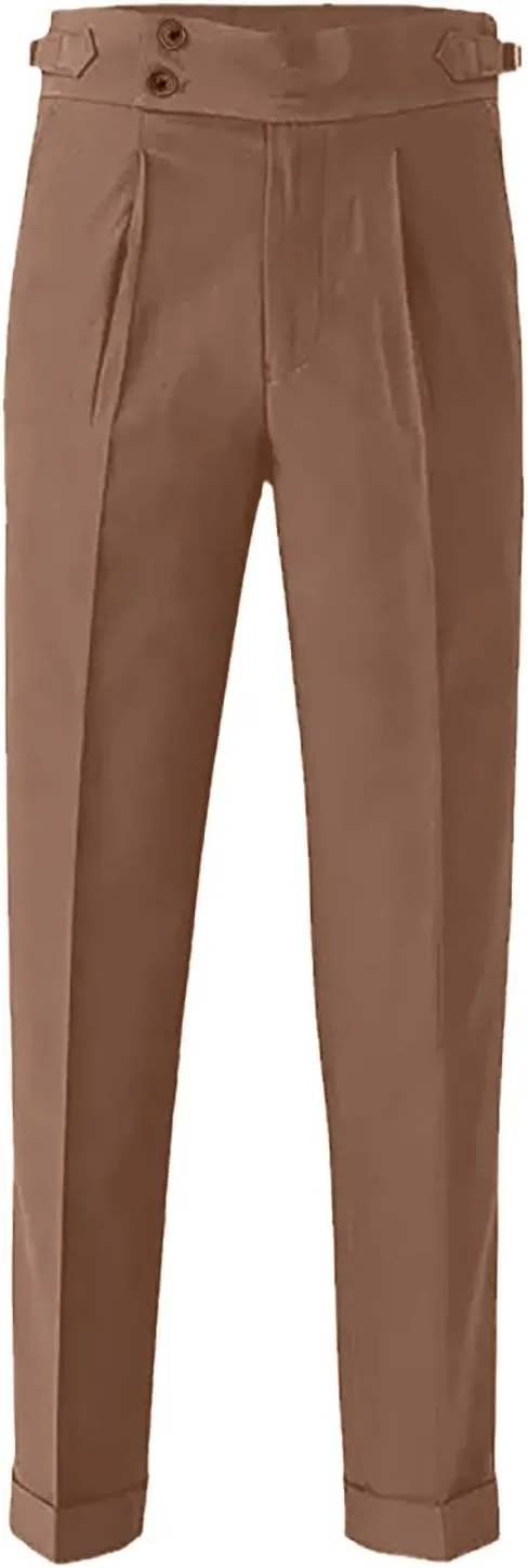 Men's Slim-Fitting High-Waisted Business Pants Lightweight Soft Straight Dress Pants Trendy Casual Versatile Trousers