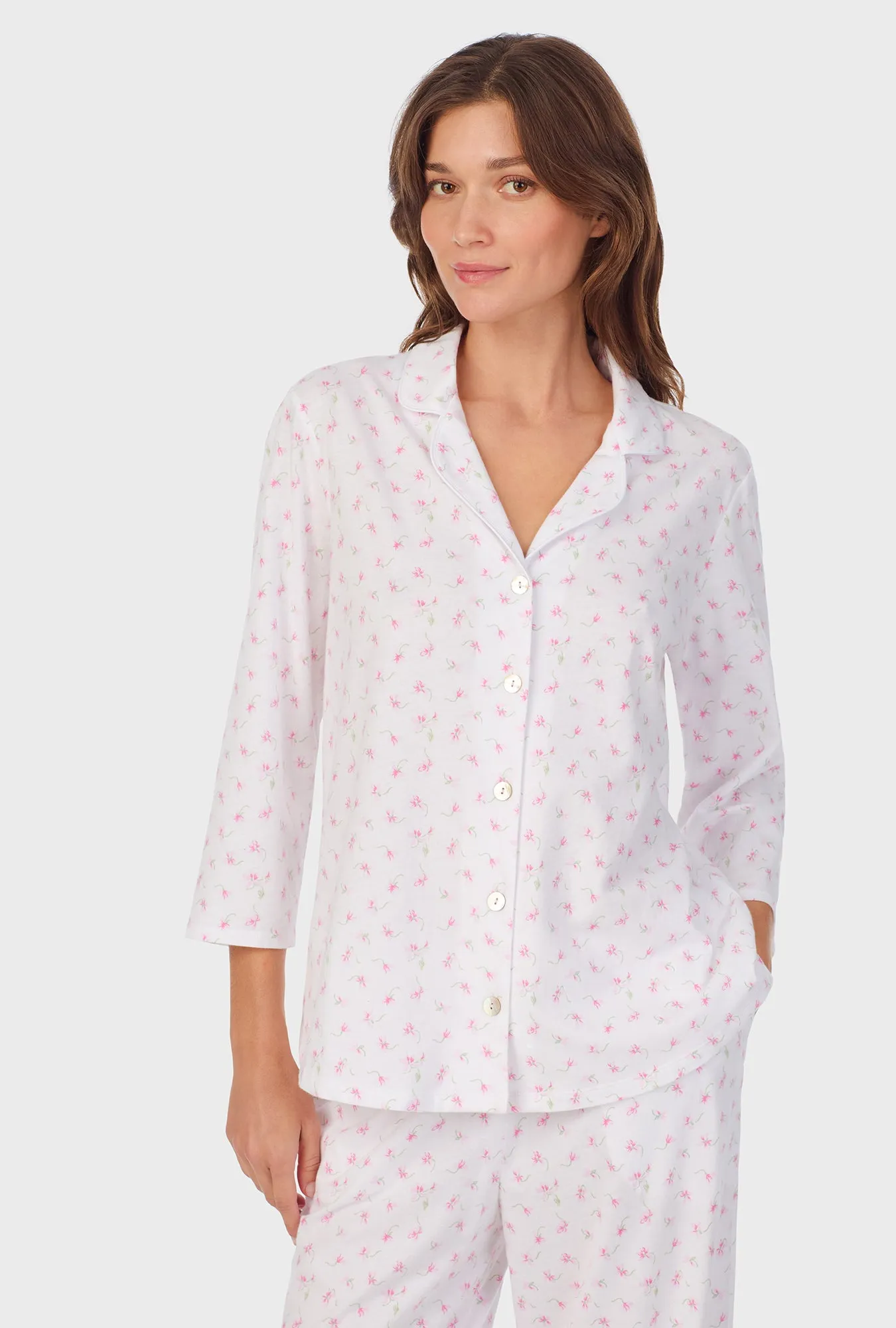 Mini Floral Cotton Long Pajama Set