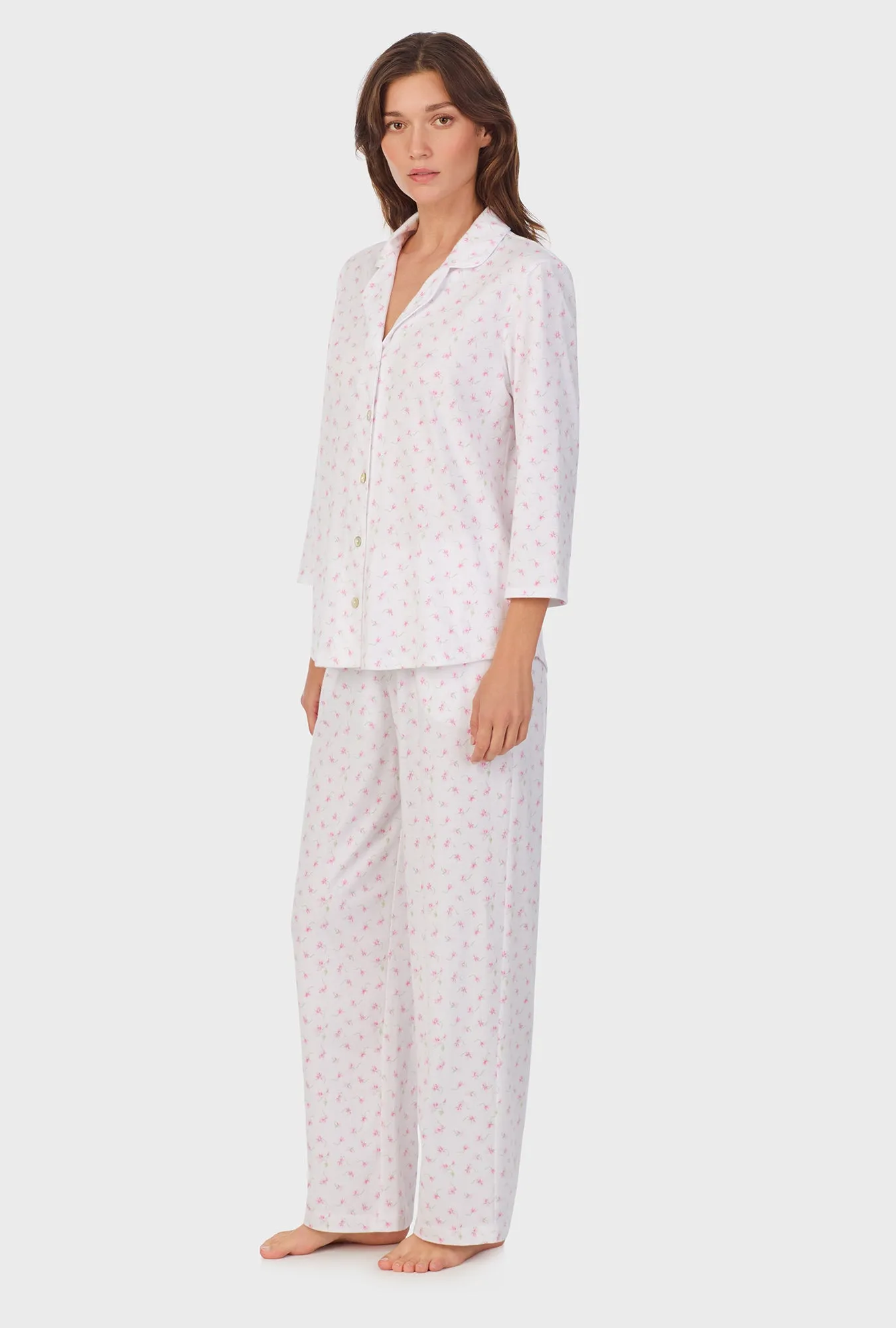 Mini Floral Cotton Long Pajama Set