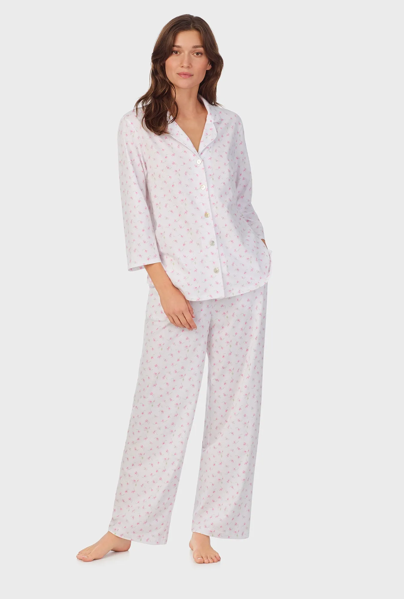 Mini Floral Cotton Long Pajama Set