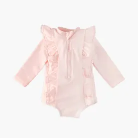 Pink Long Sleeve Swimsuit