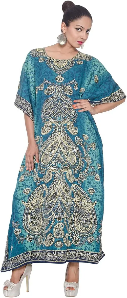Plus Size Kaftan Dress Tunic Long Maxi Kimono Caftan Gown Nightdress Beach Party Casual Dress