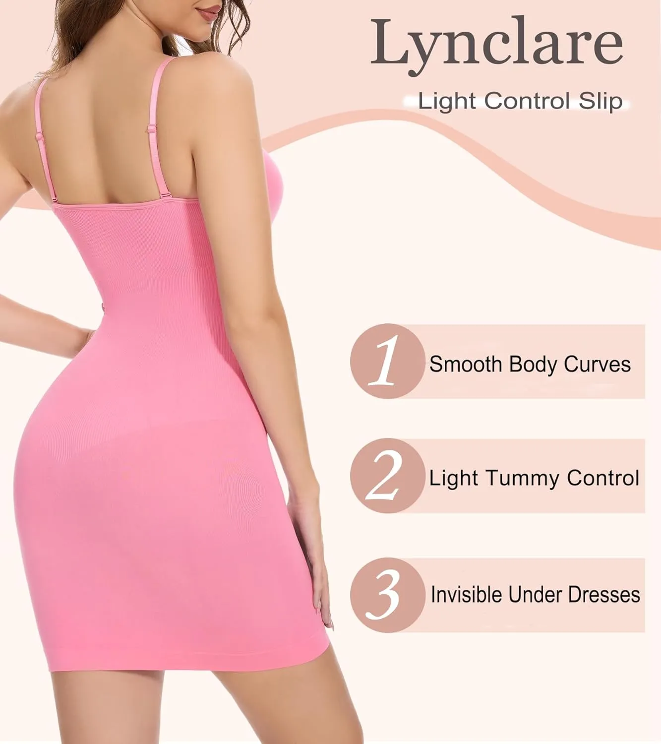 Shapewear Full Slip for Women Tummy Control Body Shaper Adjustable Spaghetti Strap Mini Dress for Under Dresses