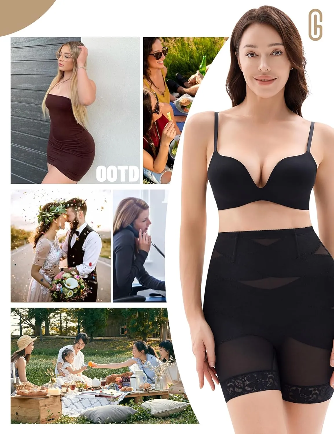 Shapewear Tummy Control Lace Shapewear Shorts High Waisted Butt Lifting Body Shaper Thigh Slimmer Panties Girdle Underwear