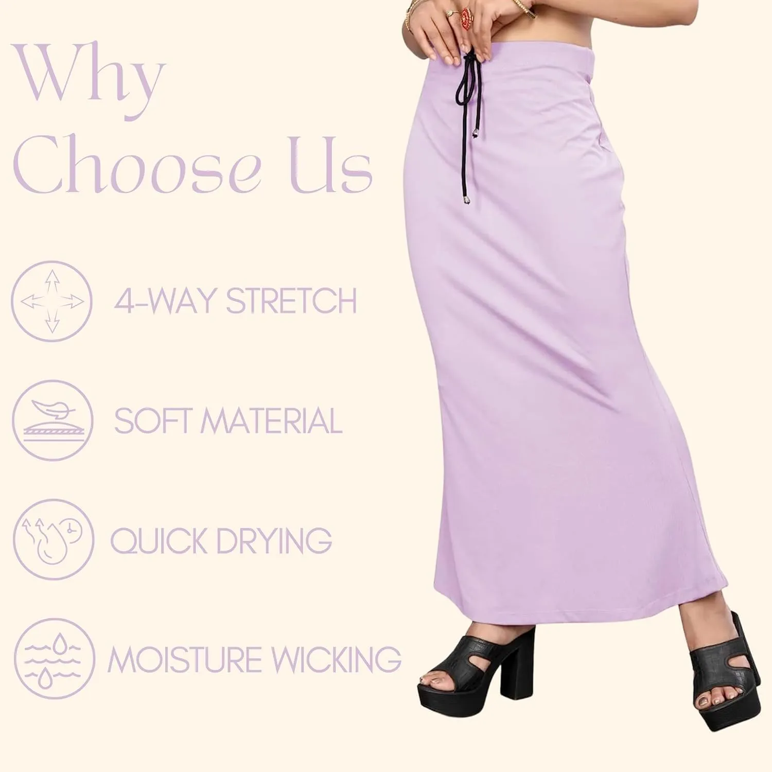 Smizzy Lycra Adjustable Indian Saree Shapewear for Women Petticoat Smooth Curve Peticote Innerwear for Ladies